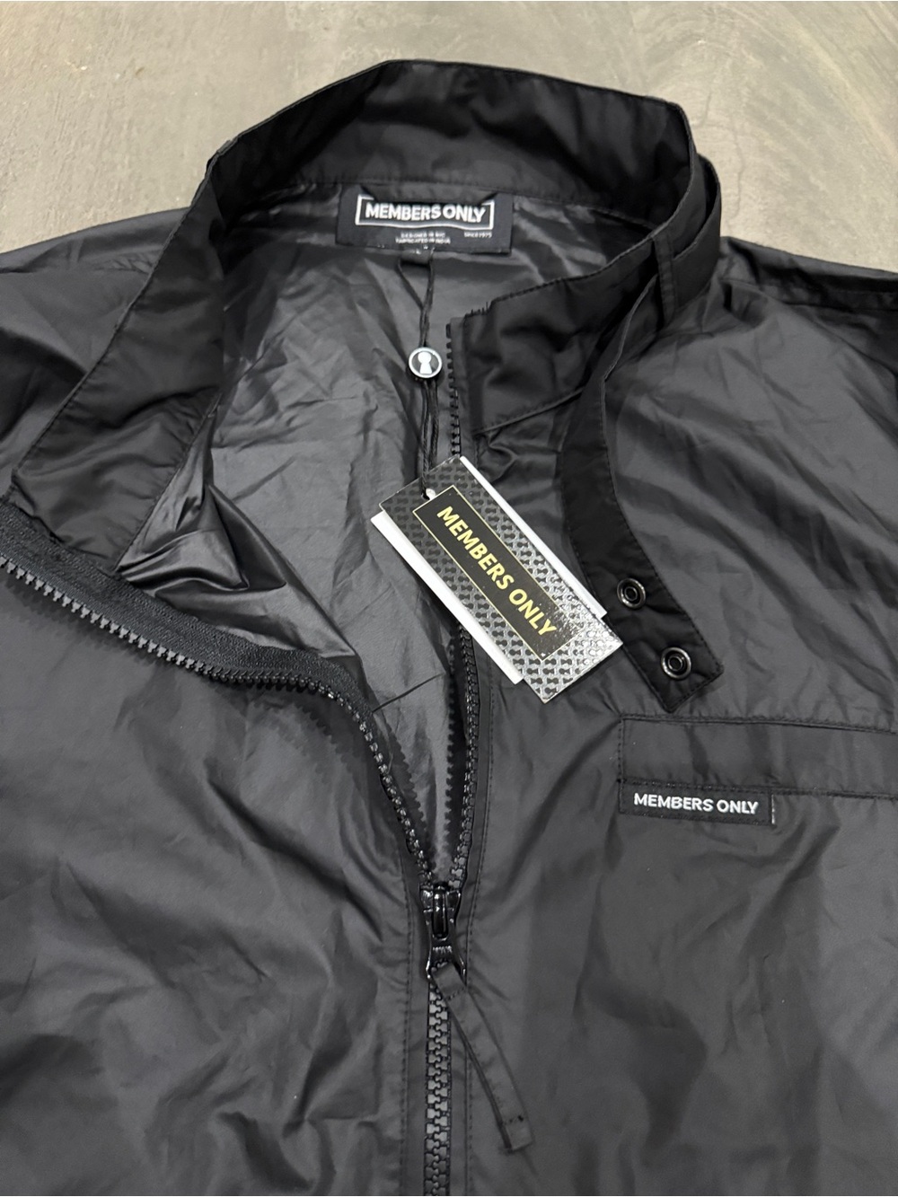 NWT Members Only Black windbreaker Jacket - Classic Zip